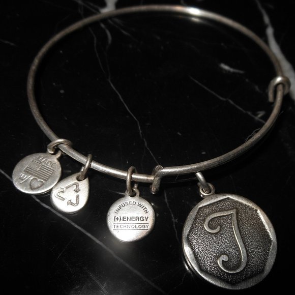 Alex And Ani Letter Initial J Charm Rafaelian Silv - Picture 4 of 7